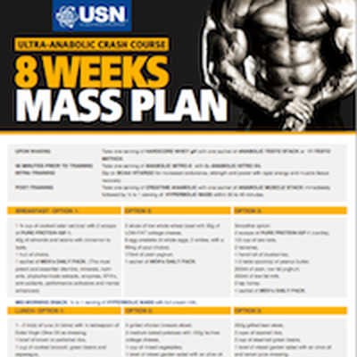 8 týdení plán - nárůst svalové hmoty